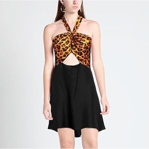 NWOT Sandro Leopard Print Halter Dress